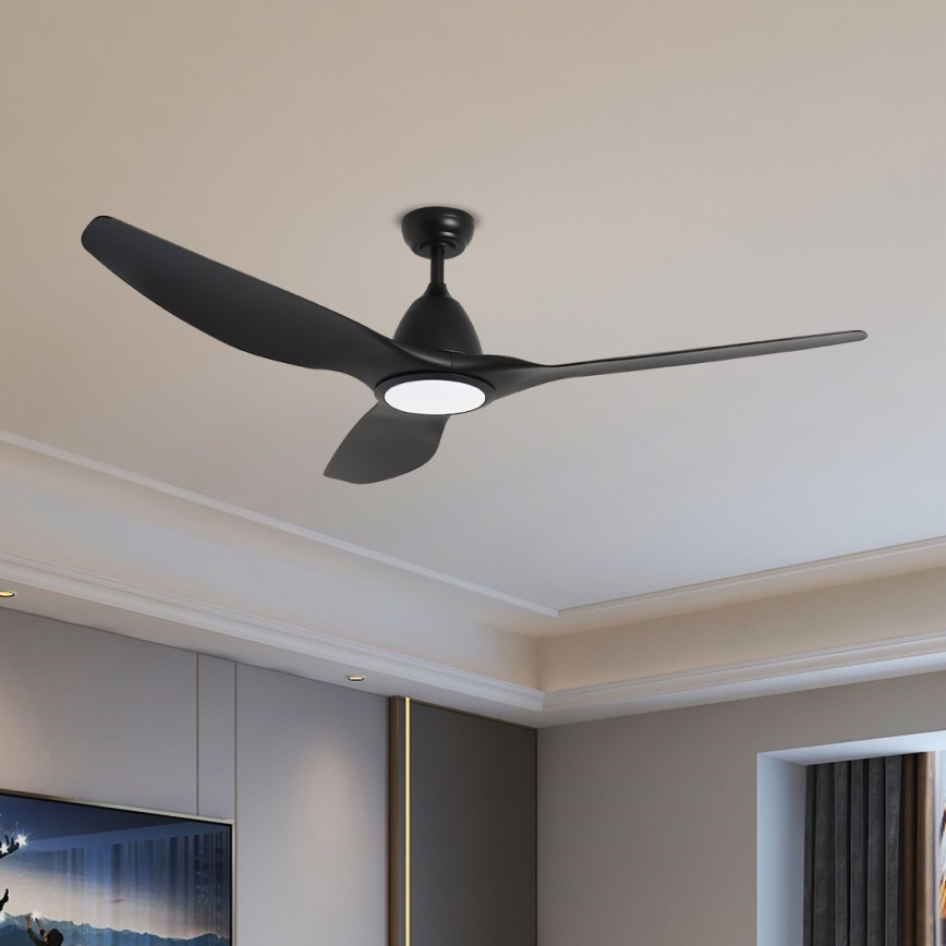 ZEVENTI - LED Prigušivi stropni ventilator URBINO LED/20W/230V 3000-6000K Wi-Fi Tuya crna + daljinski upravljač
