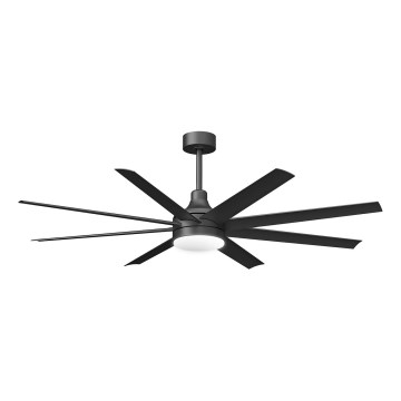 ZEVENTI - LED prigušivi stropni ventilator WALKIKI LED/24W/230V 2700-6500K 165 cm crni + daljinski upravljač