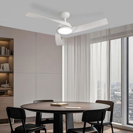 ZEVENTI - Stropni ventilator AERYS s prigušivom LED/24W/230V 3000/4000/6000K Wi-Fi Tuya bijeli + daljinski upravljač