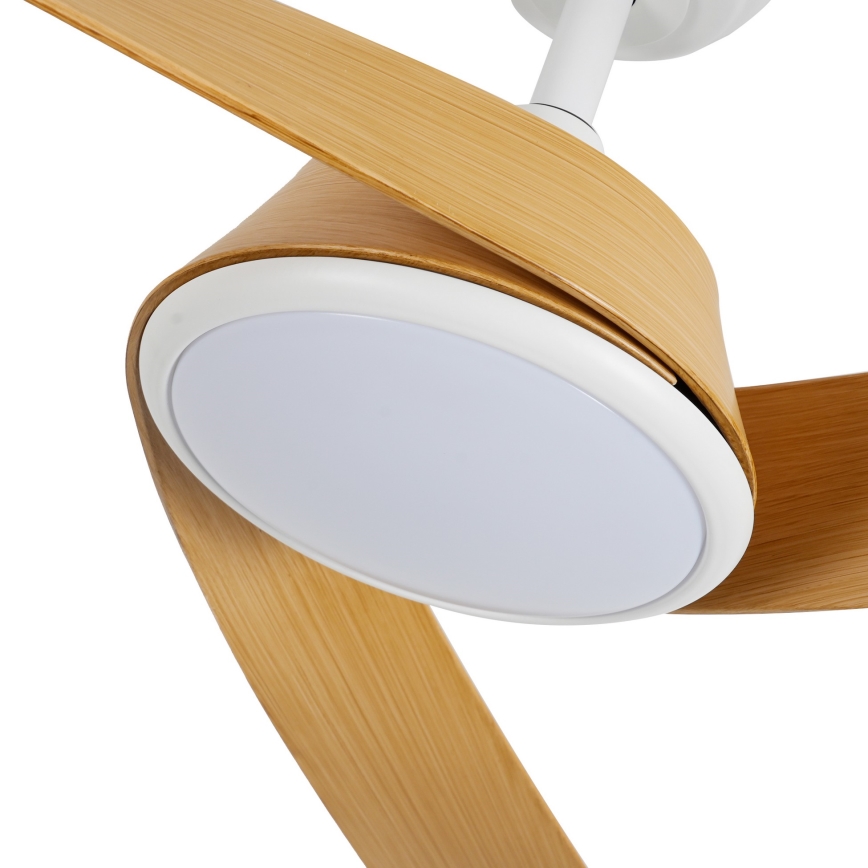 ZEVENTI - LED stropni ventilator s prigušivanjem AERYS LED/24W/230V 3000/4000/6000K Wi‑Fi Tuya bijela/hrast + daljinski upravljač