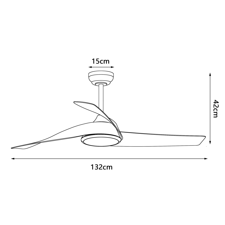 ZEVENTI - LED prigušivi stropni ventilator AERYS LED/24W/230V 3000/4000/6000K Wi-Fi Tuya crna + daljinski upravljač