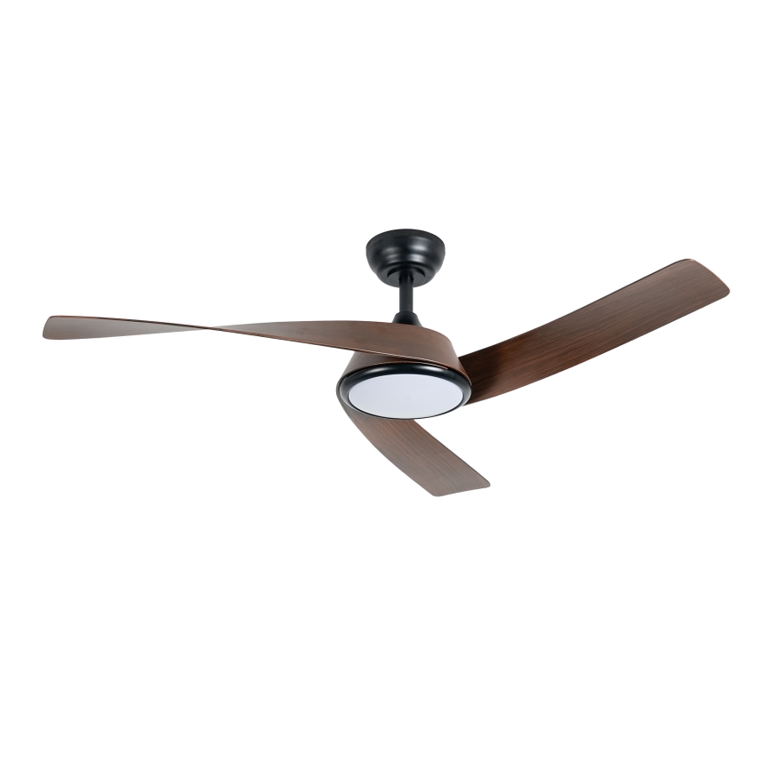ZEVENTI - LED prigušivi stropni ventilator AERYS LED/24W/230V 3000/4000/6000K Wi-Fi Tuya crna/orah + daljinski upravljač