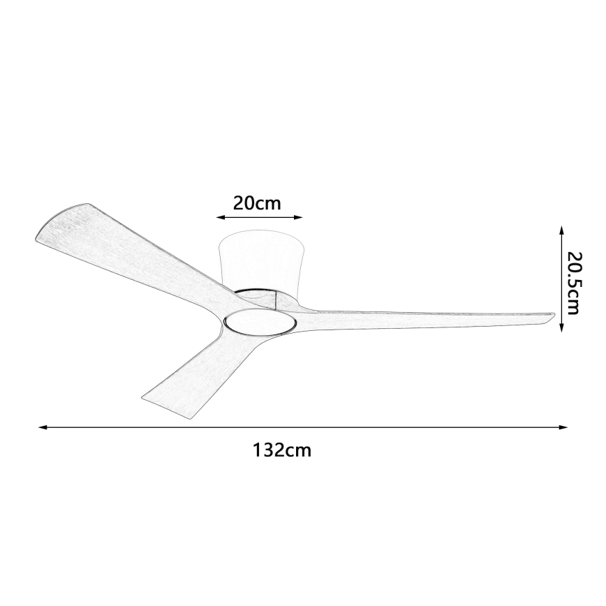 ZEVENTI - LED stropni ventilator s prigušivanjem AUREX LED/24W/230V 3000/4000/6000K Wi-Fi Tuya bijela/hrast + daljinski upravljač