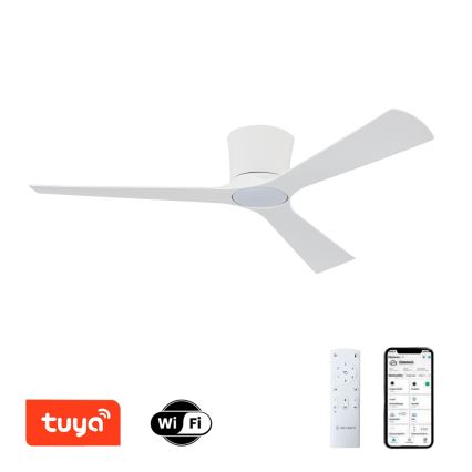ZEVENTI - LED stropni ventilator AUREX s mogućnošću prigušivanja LED/24W/230V 3000/4000/6000K Wi-Fi Tuya bijela + daljinski upravljač