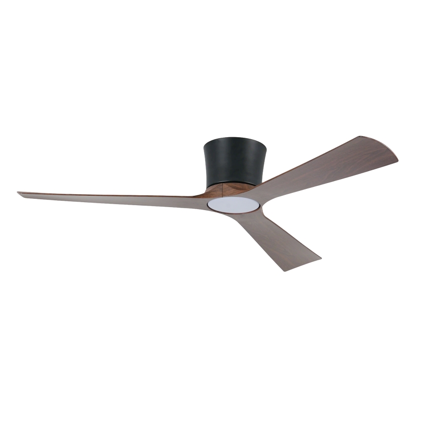 ZEVENTI - LED stropni ventilator s mogućnošću prigušivanja AUREX LED/24W/230V 3000/4000/6000K Wi-Fi Tuya crna/orah + daljinski upravljač