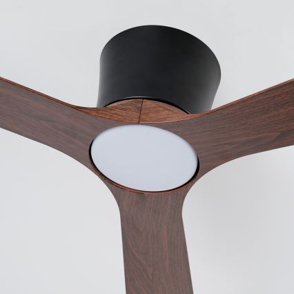 ZEVENTI - LED stropni ventilator s mogućnošću prigušivanja AUREX LED/24W/230V 3000/4000/6000K Wi-Fi Tuya crna/orah + daljinski upravljač