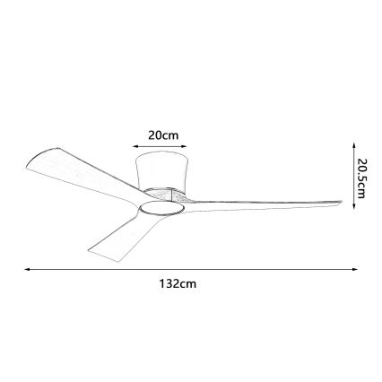 ZEVENTI - LED stropni ventilator s mogućnošću prigušivanja AUREX LED/24W/230V 3000/4000/6000K Wi-Fi Tuya crna/orah + daljinski upravljač