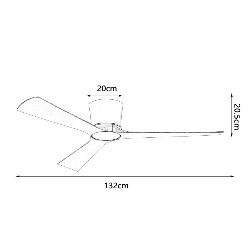 ZEVENTI - LED stropni ventilator s mogućnošću prigušivanja AUREX LED/24W/230V 3000/4000/6000K Wi-Fi Tuya crna/orah + daljinski upravljač