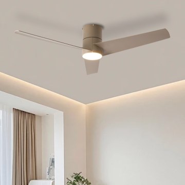 ZEVENTI - LED stropni ventilator BARROSA LED/18W/230V 3000/4000/6000K Wi-Fi Tuya bež + daljinski upravljač