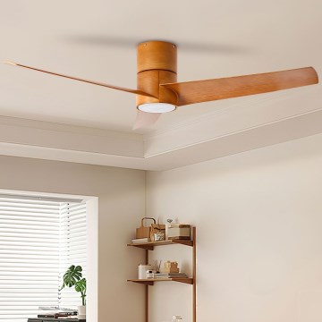 ZEVENTI - LED Stropni ventilator BARROSA LED/18W/230V 3000/4000/6000K Wi-Fi Tuya smeđa + daljinski upravljač