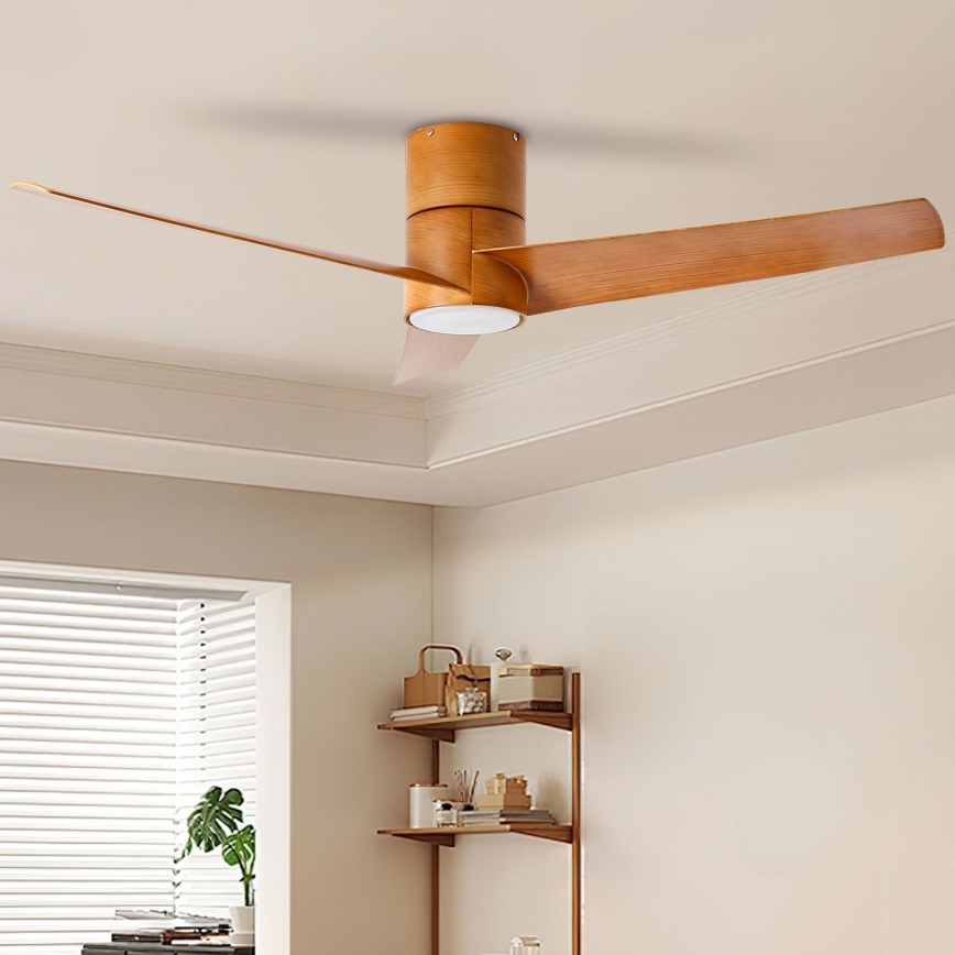 ZEVENTI - LED Stropni ventilator BARROSA LED/18W/230V 3000/4000/6000K Wi-Fi Tuya smeđa + daljinski upravljač