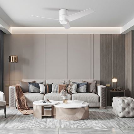 ZEVENTI - LED Stropni ventilator BARROSA LED/18W/230V 3000/4000/6000K Wi-Fi Tuya bijela + daljinski upravljač