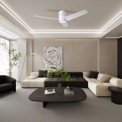 ZEVENTI - LED Stropni ventilator BARROSA LED/18W/230V 3000/4000/6000K Wi-Fi Tuya bijela + daljinski upravljač