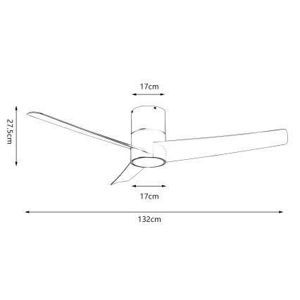 ZEVENTI - LED stropni ventilator BARROSA LED/18W/230V 3000/4000/6000K Wi-Fi Tuya bijela + daljinski upravljač