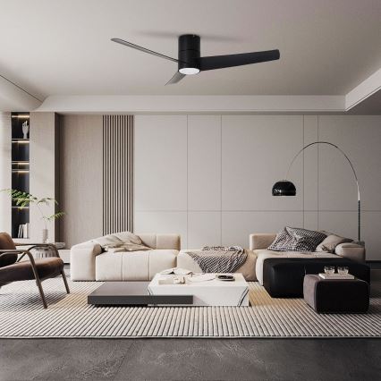 ZEVENTI - LED stropni ventilator BARROSA LED/18W/230V 3000/4000/6000K Wi-Fi Tuya crna + daljinski upravljač