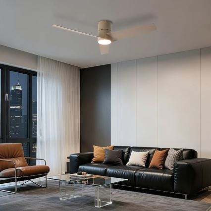 ZEVENTI - LED stropni ventilator BARROSA LED/18W/230V 3000/4000/6000K Wi‑Fi Tuya bež + daljinski upravljač