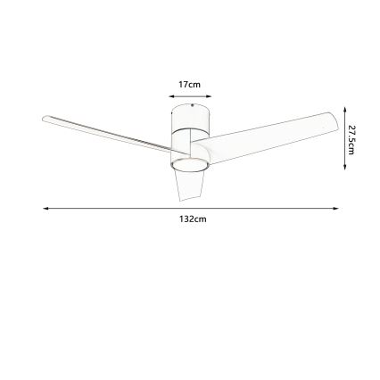ZEVENTI - LED stropni ventilator BARROSA LED/18W/230V 3000/4000/6000K Wi‑Fi Tuya bež + daljinski upravljač