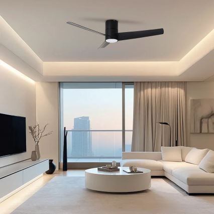 ZEVENTI - LED Stropni ventilator BARROSA LED/18W/230V 3000/4000/6000K Wi-Fi Tuya crna + daljinski upravljač