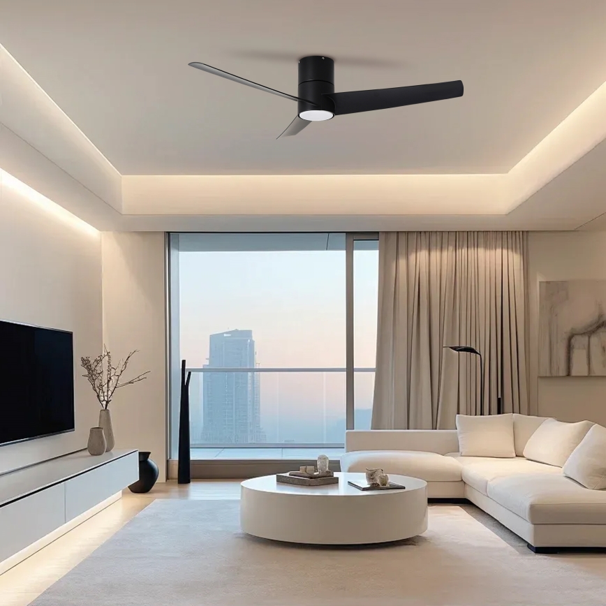 ZEVENTI - LED Stropni ventilator BARROSA LED/18W/230V 3000/4000/6000K Wi-Fi Tuya crna + daljinski upravljač
