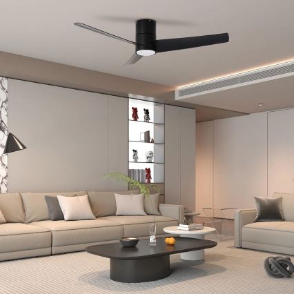 ZEVENTI - LED Stropni ventilator BARROSA LED/18W/230V 3000/4000/6000K Wi-Fi Tuya crna + daljinski upravljač