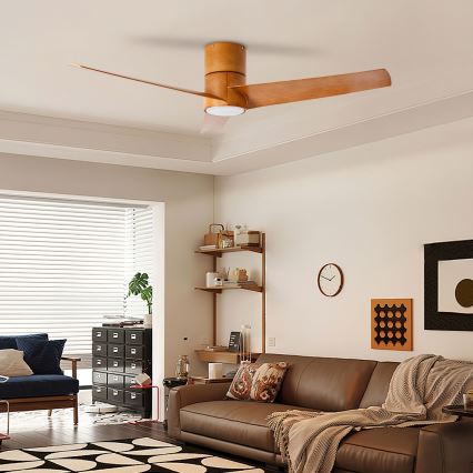 ZEVENTI - LED Stropni ventilator BARROSA LED/18W/230V 3000/4000/6000K Wi-Fi Tuya smeđa + daljinski upravljač