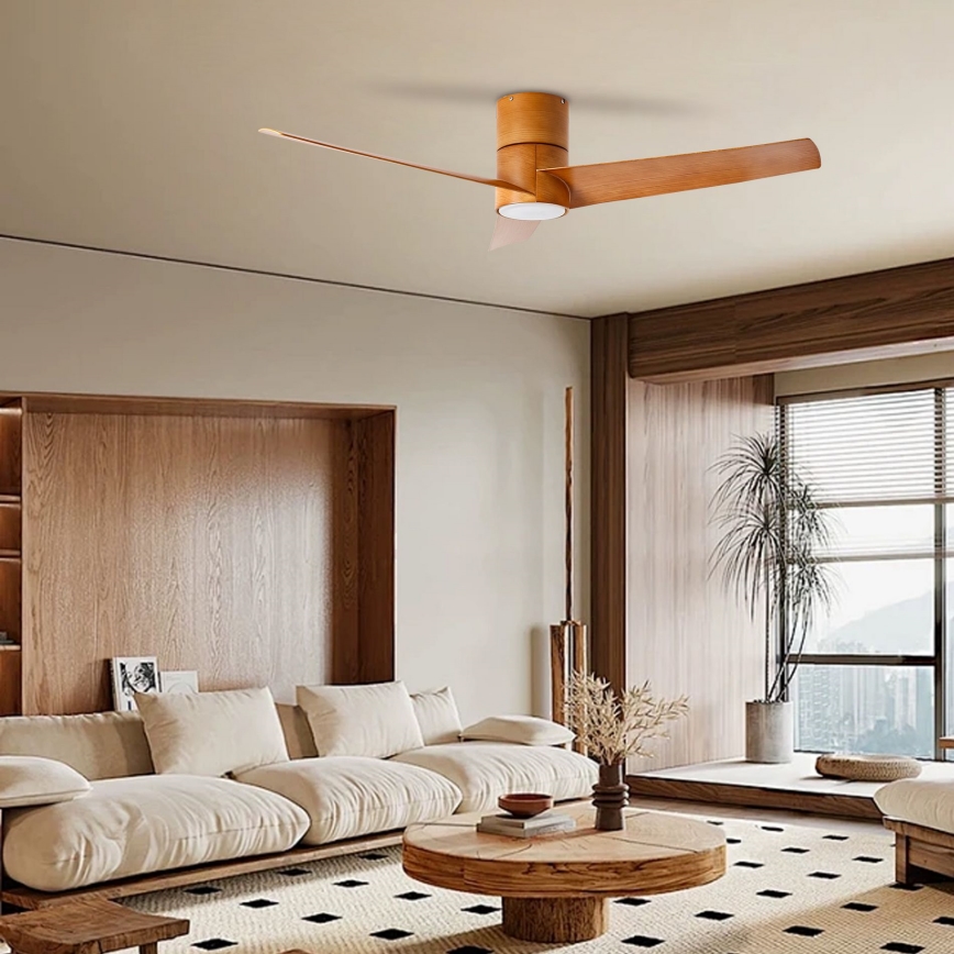 ZEVENTI - LED stropni ventilator BARROSA LED/18W/230V 3000/4000/6000K Wi-Fi Tuya smeđa + daljinski upravljač