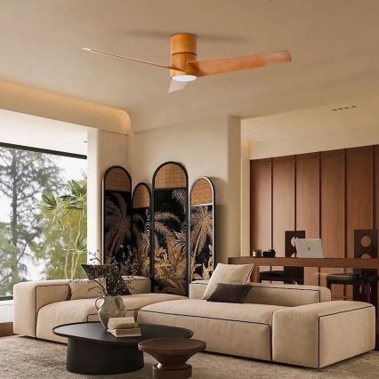 ZEVENTI - LED stropni ventilator BARROSA LED/18W/230V 3000/4000/6000K Wi-Fi Tuya smeđa + daljinski upravljač