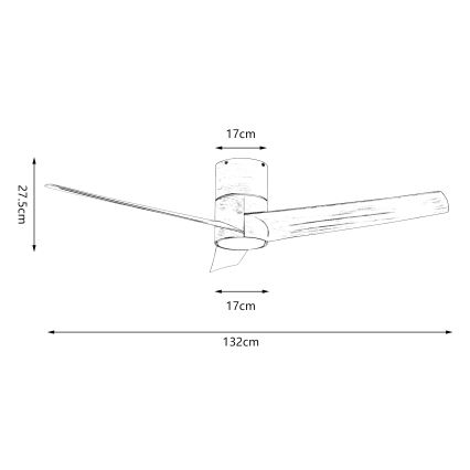 ZEVENTI - LED stropni ventilator BARROSA LED/18W/230V 3000/4000/6000K Wi-Fi Tuya smeđa + daljinski upravljač