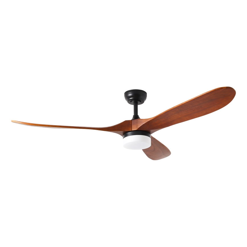 ZEVENTI - LED Prigušivi stropni ventilator GINOSA LED/18W/230V 3000-6000K Wi-Fi Tuya crna/hrast + daljinski upravljač