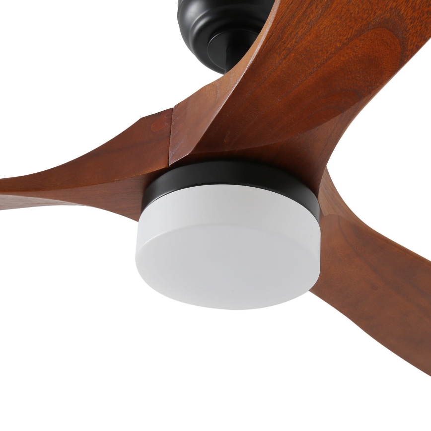 ZEVENTI - LED Prigušivi stropni ventilator GINOSA LED/18W/230V 3000-6000K Wi-Fi Tuya crna/hrast + daljinski upravljač