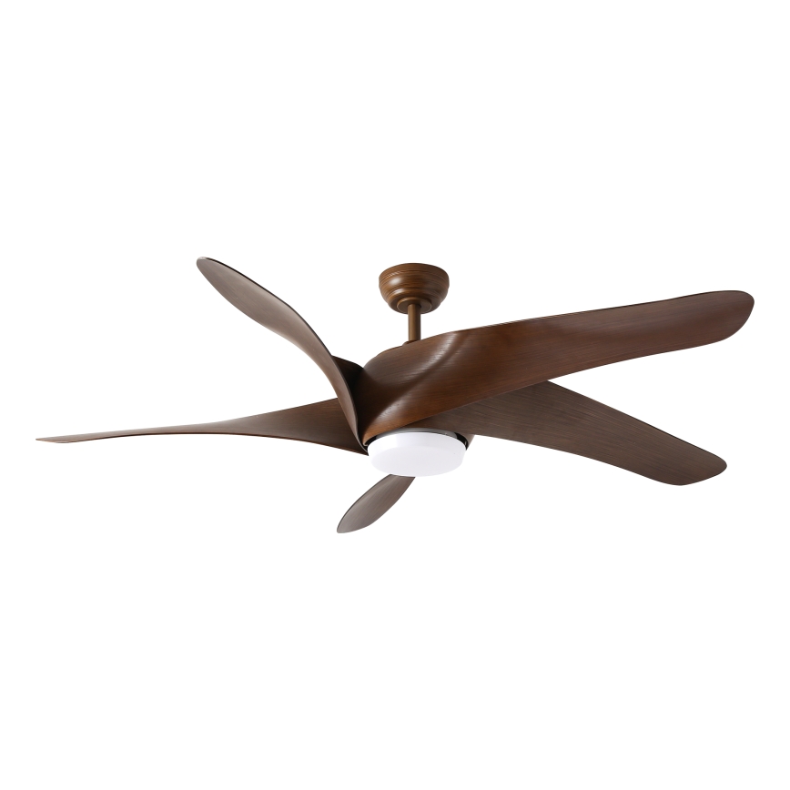 ZEVENTI - LED Prigušivi stropni ventilator LUCCA LED/18W/230V 3000-6000K Wi-Fi Tuya smeđa + daljinski upravljač
