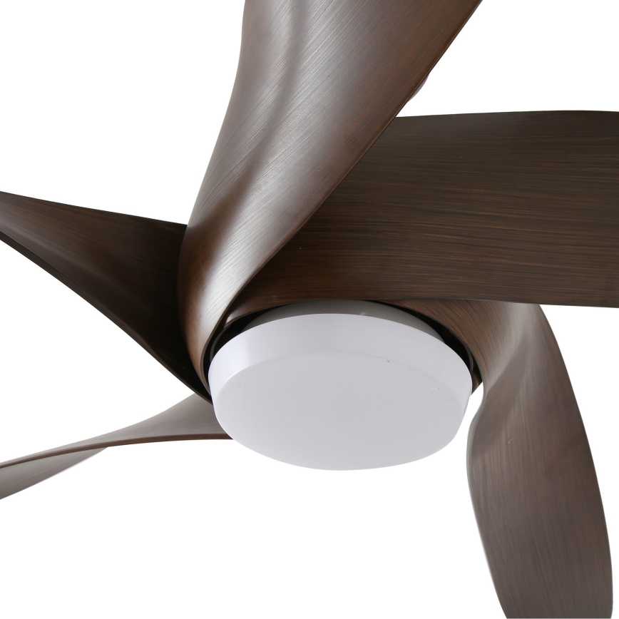 ZEVENTI - LED Prigušivi stropni ventilator LUCCA LED/18W/230V 3000-6000K Wi-Fi Tuya smeđa + daljinski upravljač