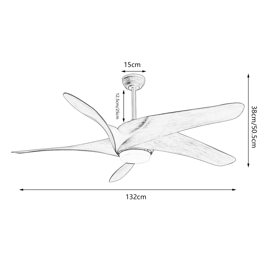 ZEVENTI - LED Prigušivi stropni ventilator LUCCA LED/18W/230V 3000-6000K Wi-Fi Tuya smeđa + daljinski upravljač