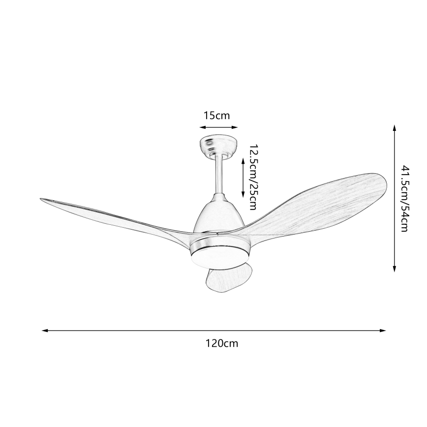 ZEVENTI - LED stropni ventilator MURO LED/18W/230V 3000/4000/6000K Wi-Fi Tuya crna + daljinski upravljač