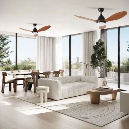 ZEVENTI - LED Prigušivi stropni ventilator MURO LED/18W/230V 3000-6000K Wi-Fi Tuya crna + daljinski upravljač