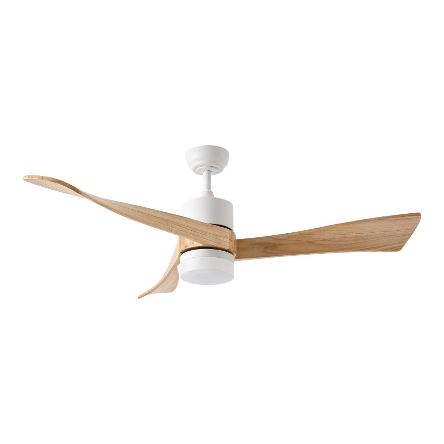 ZEVENTI - LED Prigušivi stropni ventilator NATURITO LED/18W/230V 3000-6000K Wi-Fi Tuya bijela/hrast + daljinski upravljač