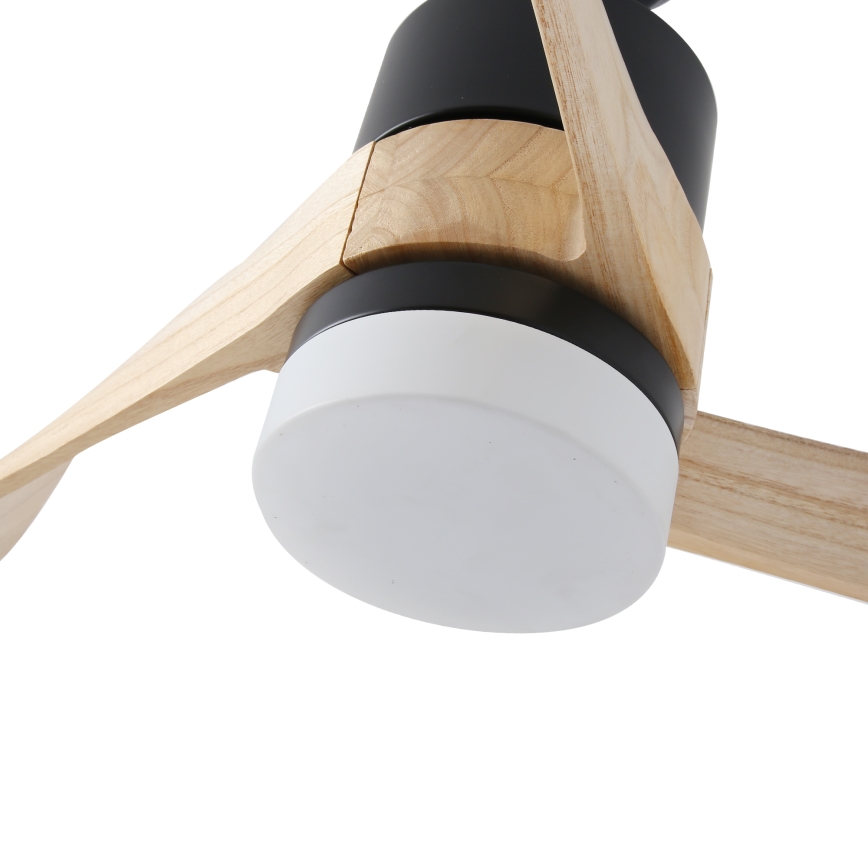 ZEVENTI - LED stropni ventilator NATURITO LED/18W/230V 3000/4000/6000K Wi-Fi Tuya crna/hrast + daljinski upravljač