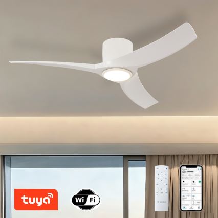 ZEVENTI - LED stropni ventilator s prigušivanjem ORBITO LED/24W/230V 3000/4000/6000K Wi-Fi Tuya bijela + daljinski upravljač