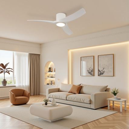 ZEVENTI - LED stropni ventilator s prigušivanjem ORBITO LED/24W/230V 3000/4000/6000K Wi-Fi Tuya bijela + daljinski upravljač