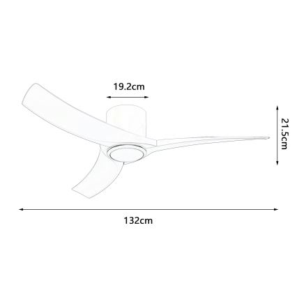 ZEVENTI - LED stropni ventilator s prigušivanjem ORBITO LED/24W/230V 3000/4000/6000K Wi-Fi Tuya bijela + daljinski upravljač