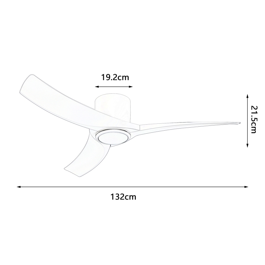ZEVENTI - LED stropni ventilator s prigušivanjem ORBITO LED/24W/230V 3000/4000/6000K Wi-Fi Tuya bijela + daljinski upravljač