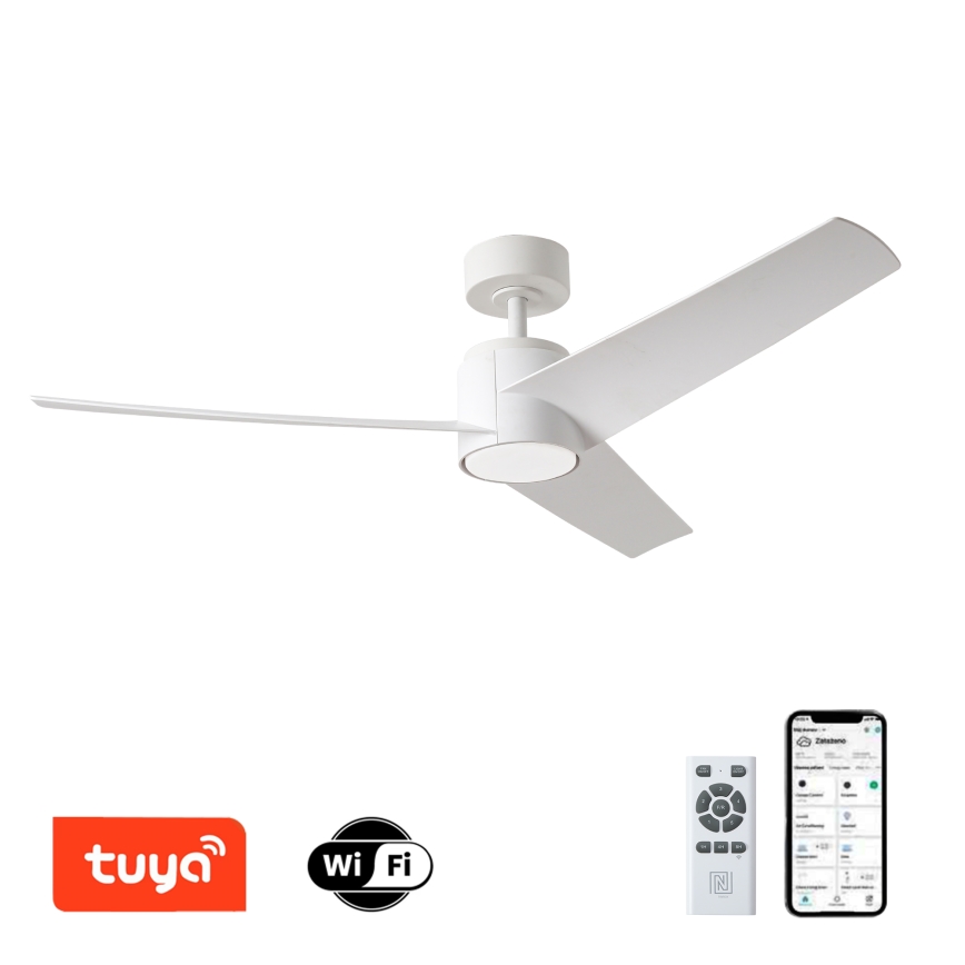 ZEVENTI - LED Prigušivi stropni ventilator ORVIETO LED/18W/230V 3000-6000K Wi-Fi Tuya bijela + daljinski upravljač