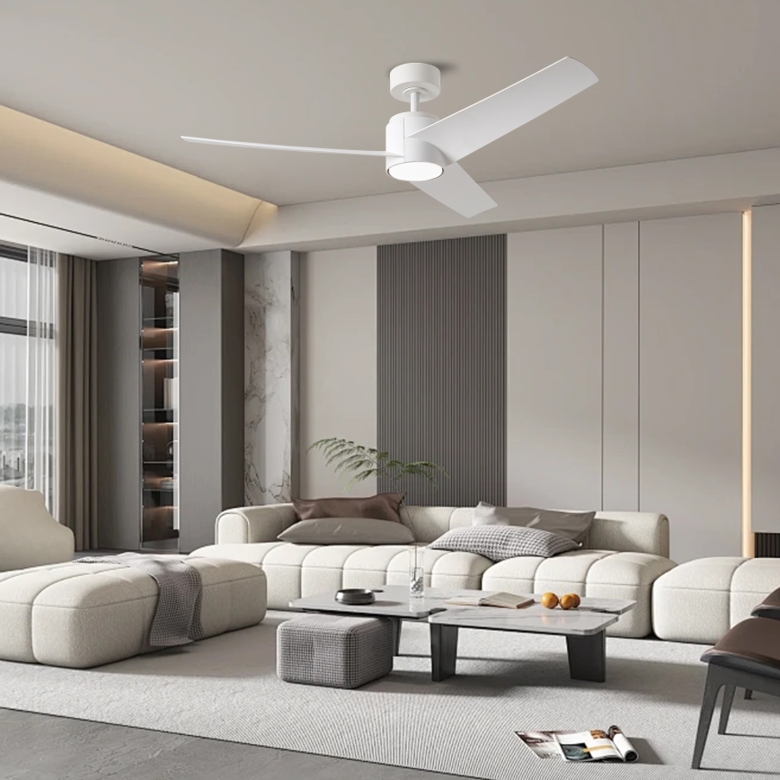 ZEVENTI - LED Prigušivi stropni ventilator ORVIETO LED/18W/230V 3000-6000K Wi-Fi Tuya bijela + daljinski upravljač