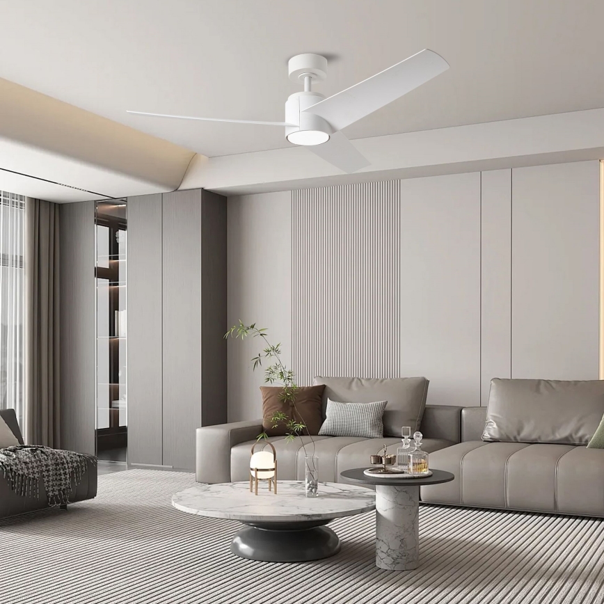 ZEVENTI - LED Prigušivi stropni ventilator ORVIETO LED/18W/230V 3000-6000K Wi-Fi Tuya bijela + daljinski upravljač