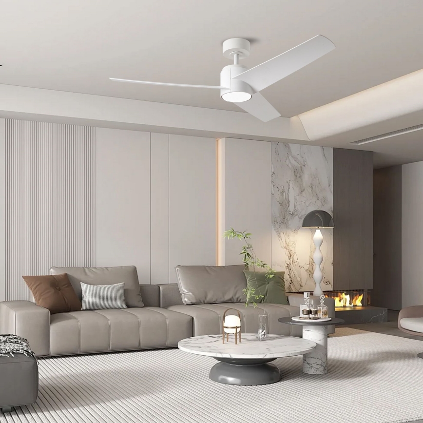 ZEVENTI - LED Prigušivi stropni ventilator ORVIETO LED/18W/230V 3000-6000K Wi-Fi Tuya bijela + daljinski upravljač