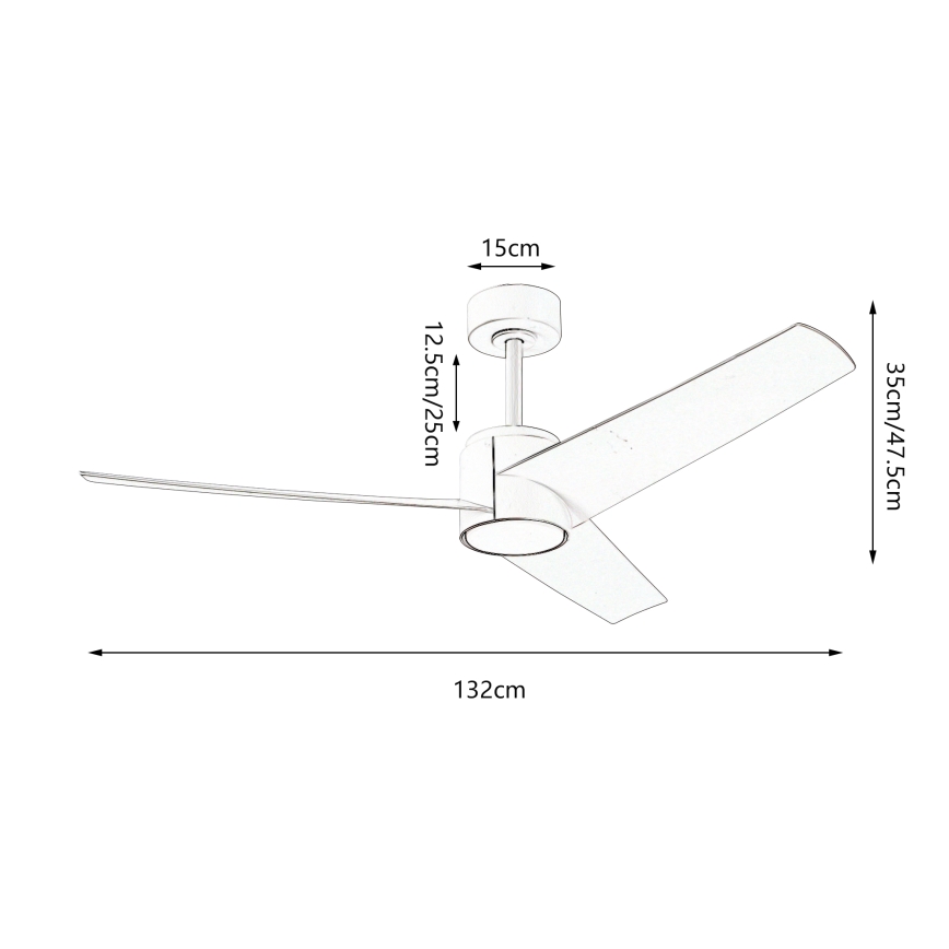 ZEVENTI - LED Prigušivi stropni ventilator ORVIETO LED/18W/230V 3000-6000K Wi-Fi Tuya bijela + daljinski upravljač