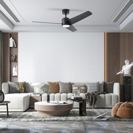 ZEVENTI - LED stropni ventilator ORVIETO LED/18W/230V 3000/4000/6000K Wi-Fi Tuya crna + daljinski upravljač