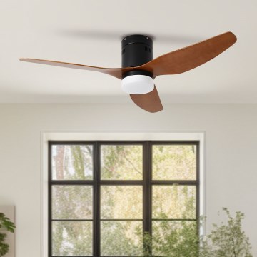 ZEVENTI - LED Stropni ventilator PADUA LED/18W/230V 3000-6000K Wi-Fi Tuya crna/smeđa + daljinski upravljač