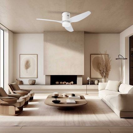 ZEVENTI - LED Prigušivi stropni ventilator PADUA LED/18W/230V 3000-6000K Wi-Fi Tuya bijela + daljinski upravljač