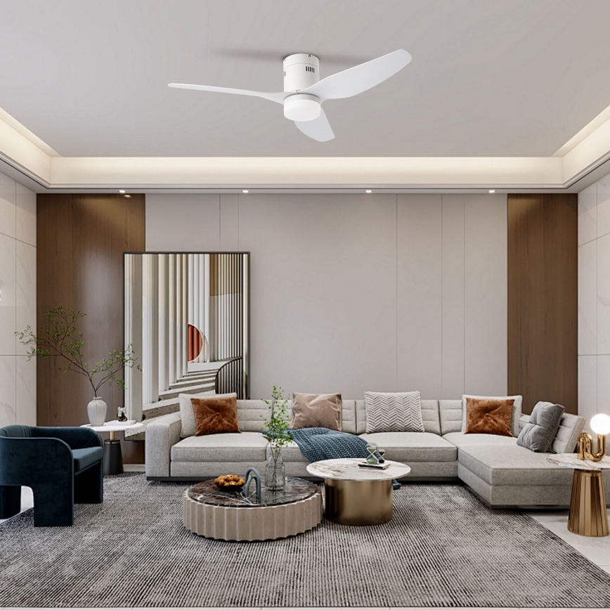 ZEVENTI - LED Prigušivi stropni ventilator PADUA LED/18W/230V 3000-6000K Wi-Fi Tuya bijela + daljinski upravljač